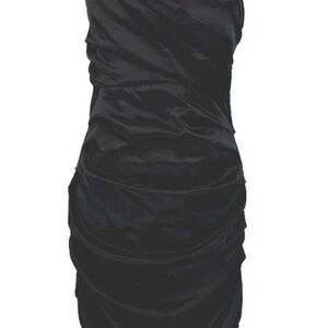 Brand New Le Château Black Ruched Dress